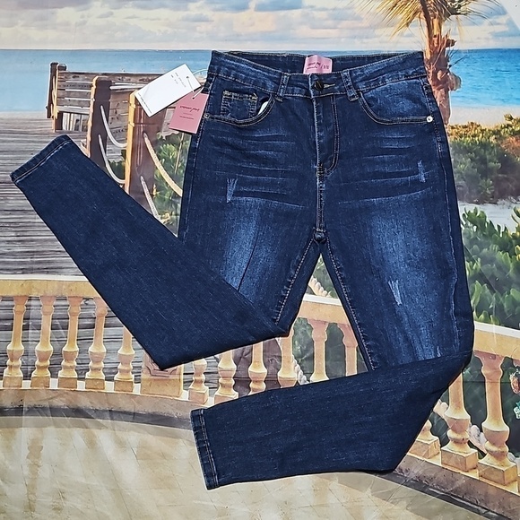 Stefany Jeans Denim - Stefany Jeans Distressed High-Rise Skinny Jeans Size 9/10‎ NEW